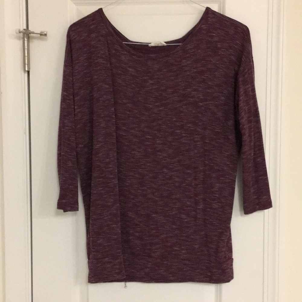 Maroon sweater with open back detail
